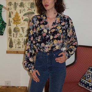 Floral Vintage Cleo V Neck Blouse